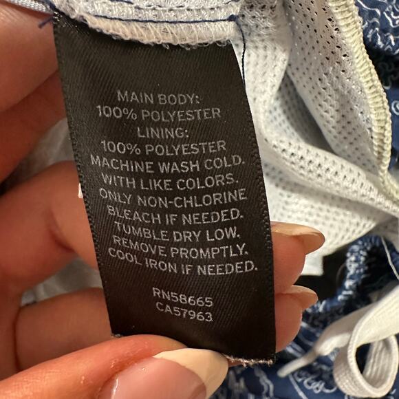 1901 Men's Blue Estate White Waves Swim Shorts Size XL - Picture 8 of 9